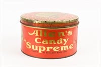 VINTAGE ALLEN'S CANDY "SUPREME" TOFFEE CAN
