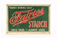 FAIRIES STARCH "MAKES IRONING EASY" CARDBOARD ADV