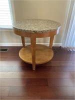 Marble Top Round End Table