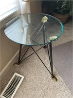 Small Glass Top Table - 22” T x 20” Across
