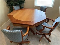 Nice Game Table w/ 4 Padded Chairs