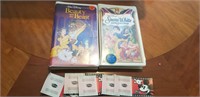 2 Sealed Unopened Disney VHS's and Stickers