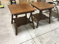 2 Solid Oak End Tables