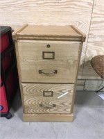 2 Drawer Oak File Cabinet