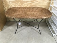 36x17x21 Inch Wicker Top Coffee Table