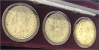 1921 - 3 Coin Morgan Silver Dollar Mint P, D, S