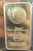 5 Troy Ounce Silver Bar