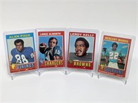 (4) 1971 Page/Alworth/Kelly/Morris Football Cards