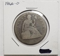 1860-O Seated Liberty Silver Dollar No Motto