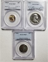 3 PCGS Graded PR67/MS67 Silver Coins