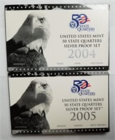 2004 & 2005 Silver State Quarter Proof Sets