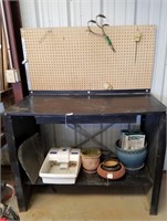 Shop Bench With Peg Board Back