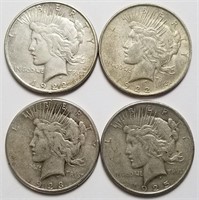 1923-S, 1925, 1922 & 1922-S Silver Peace Dollars