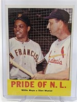 1963 Pride Of NL Mays Musial Baseball Card