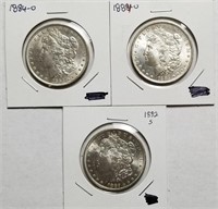 (2) 1884-O & 1882-S Morgan Silver Dollars