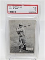 1934 Batter-Up Jack Burns #18 PSA 3