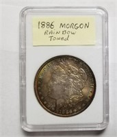1886 Rainbow Toned Morgan Silver Dollar