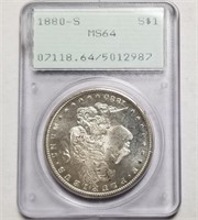 Vintage PCGS 1880-S MS64 Morgan Silver Dollar