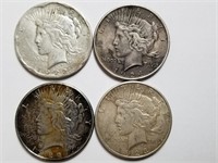 1924, 1922-S, 1922-D & 1923-s Silver Peace Dollars