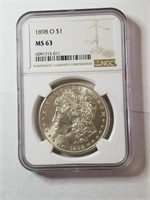 1898-O MS63 Graded Morgan Silver Dollar