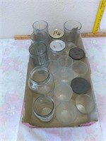 Jelly jars, canning jars, glasses