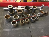 3/4" Sockets, 3/4" to 1/2" Reducer, 3/4" Extension