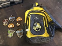 Hufflepuff backpack and Harry Potter iron ons