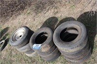 12 - 14" Used Implement Tires, 4 w/rims