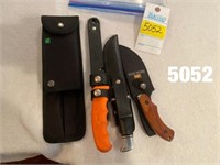 Lot of 4 Hunting Knives w/Sheaths
