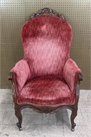 Vintage Victorian Carved Armchair