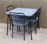 Vintage Folding Table & Three Chairs