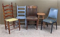Five Vintage Project Chairs