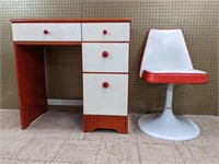 Vintage Kneehole Desk & Retro Chair