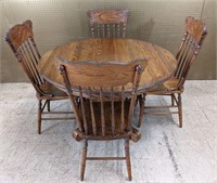Vintage Wooden Dining Table & Chairs