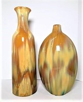 Decorative Glazed Bottles- Lot of 2