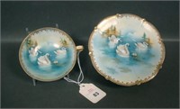 Signed RS Prussia Swan Tea Cup &aucer