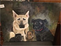 Dog painting on canvas