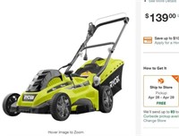 Ryobi One + 13" Cordless Lawn Mower 18V Lithium