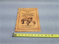 Allis Chalmers Mod. B Tractor Manual