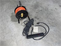 CORD REEL WITH RECEPTACLES, OUTLET STRIP LOT