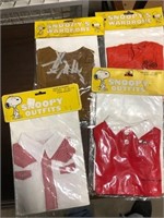 1958 lot of 4 Snoopy outfits in the original packe