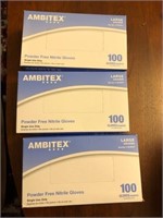 3 boxes of new Ambitex size Large Powder Free Nitx
