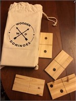 Huge wooden dominoes in canvas bag- oversized