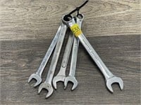 5pc ASSORTED WRENCHES 15mm, 16mm, 17mm, 9/16, 3/4