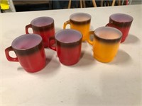 Lot of 6 Fire King coffee cups vintage