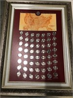 Framed United States quarter collection