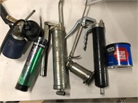 Lot of grease guns and oilers