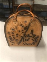 Bowling ball with incredible leather bag