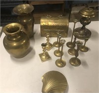 Large lot of brass items