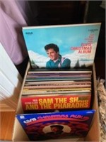 box of misc. albums and records